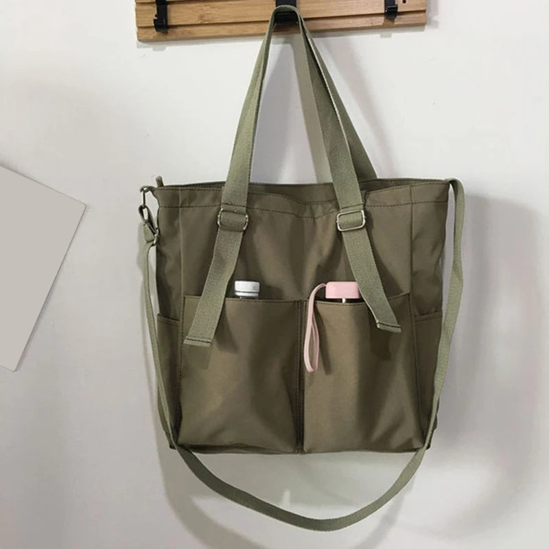 Waterproof Large Capacity Canvas Girl Shoulder Bucket Bag Female Crossbody Bags