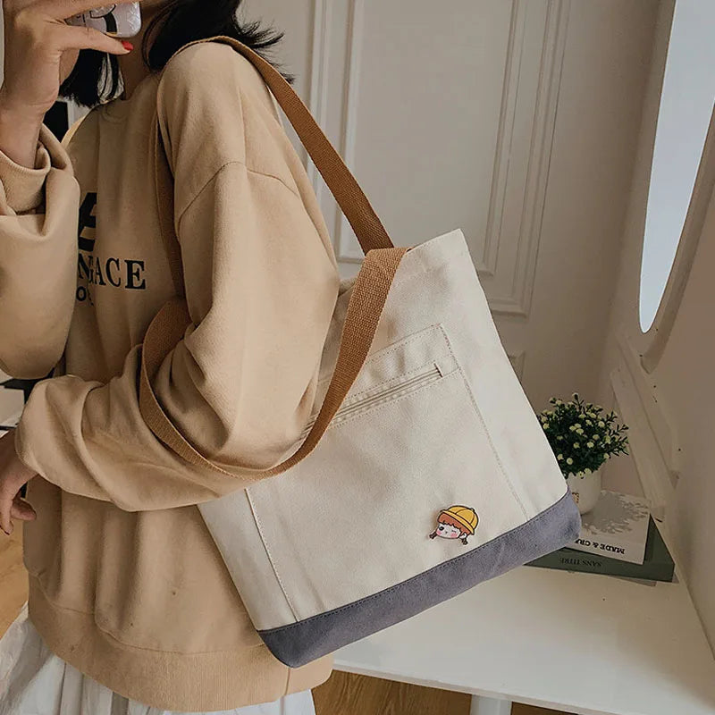 Waterproof Canvas Girl Shoulder Hand Bag Female Crossbody Bags