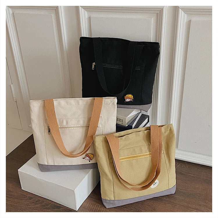 Waterproof Canvas Girl Shoulder Hand Bag Female Crossbody Bags