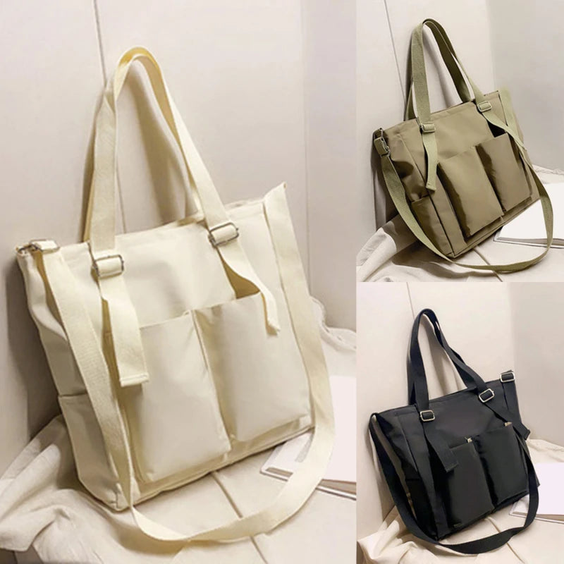 Waterproof Large Capacity Canvas Girl Shoulder Bucket Bag Female Crossbody Bags