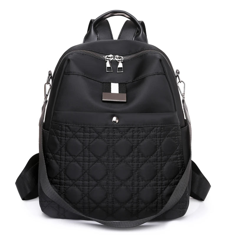 Waterproof Solid Oxford Cloth Women Backpack Light Travel Bagpack School Bags