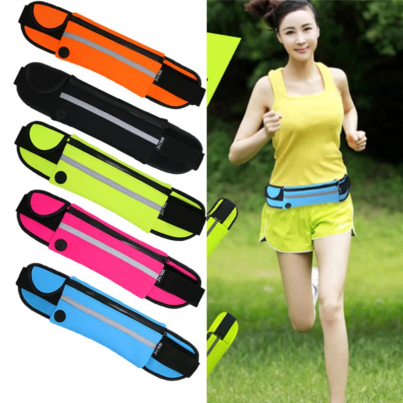 Waterproof Sport Runner Waist Bum Bag Running Jogging Belt Pouch Zip Fanny Pack
