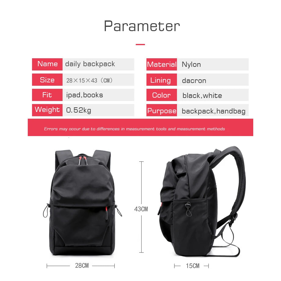 Waterproof Teenage Student Urban Backpack 15 Laptop Bag Large Capacity