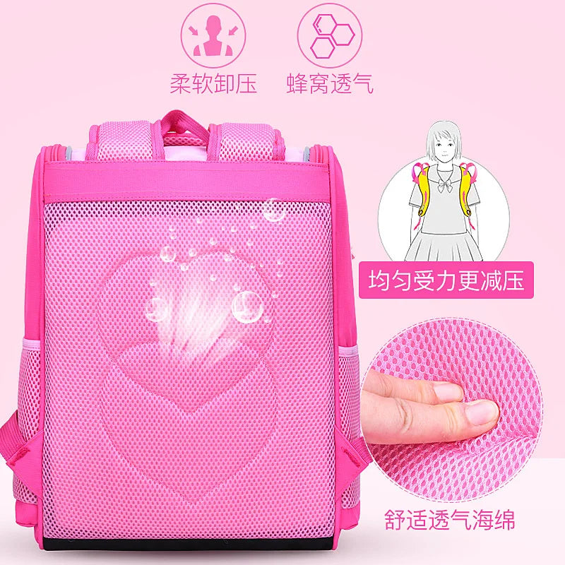 Waterproof Kids School Bag Boys Girls Cartoon Backpack