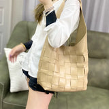 Women Knitting Shoulder Bags Big Tote Hand Bucket Bag