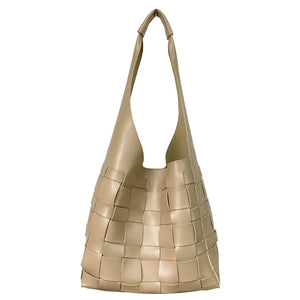 Women Knitting Shoulder Bags Big Tote Hand Bucket Bag