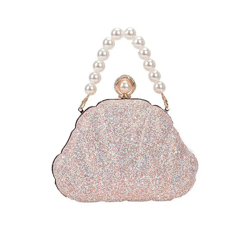 Sequined Top Handle Shoulder Bag for Women