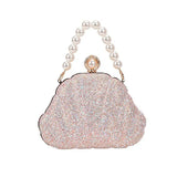 Sequined Top Handle Shoulder Bag for Women