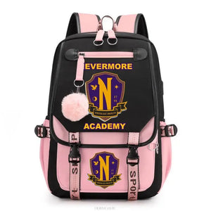 Wednesday Addams Backpack Teenage Girls Laptop Rucksack Student Shoulder School