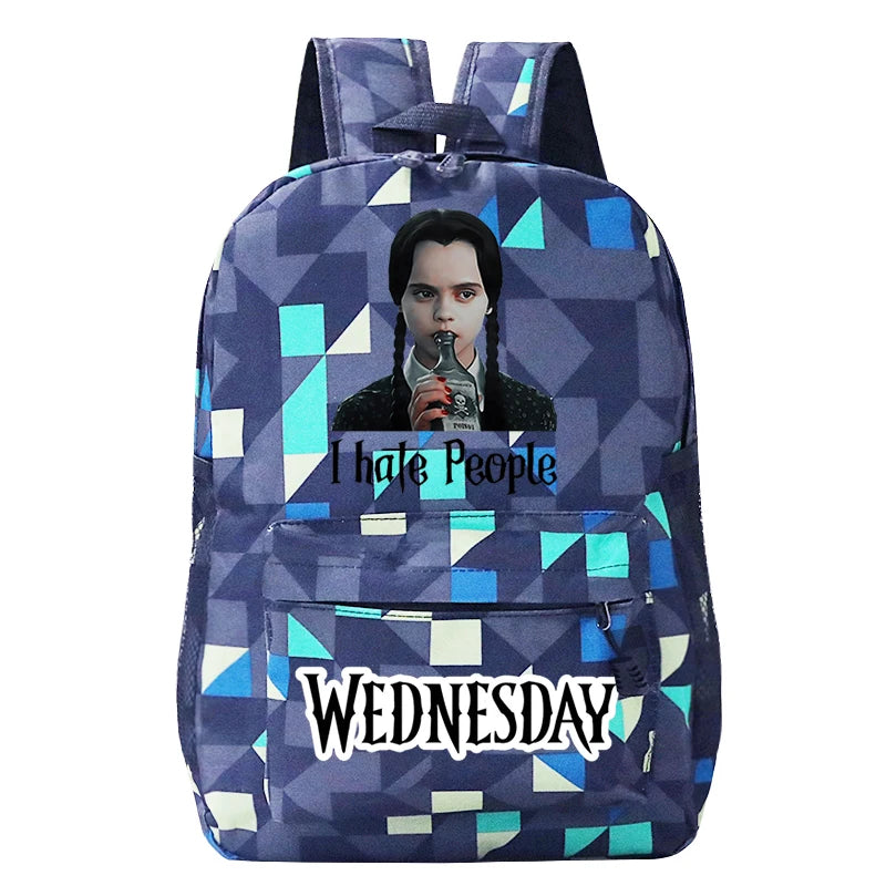 Wednesday Addams Bag Vintage Wine Bottle Teenager Backpacks
