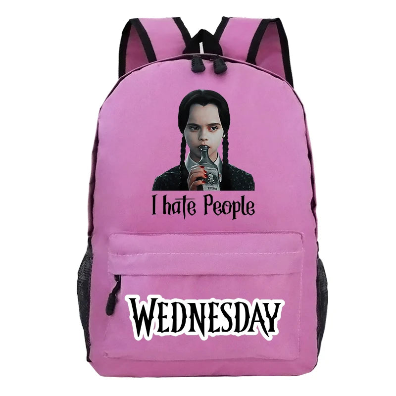 Wednesday Addams Bag Vintage Wine Bottle Teenager Backpacks