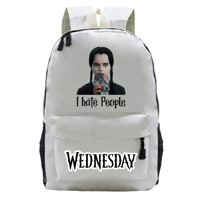 Wednesday Addams Bag Vintage Wine Bottle Teenager Backpacks
