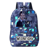 Wednesday Teenager Backpack Happy Face Print Schoolbags Boys Girls