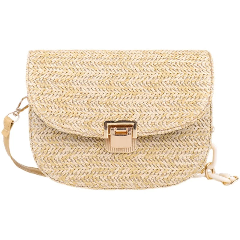 Western Woven Bag Saddle Straw Shoulder Bag