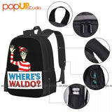 Where's Waldo 1987 Backpack Large Capacity Bookbag Style 3D Printing