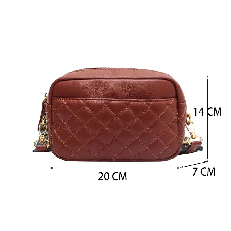 Solid Color Wide Strap Crossbody Bag for Women