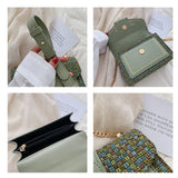 Chain Messenger Crossbody Bags Wide Strap Shoulder Bags for Women