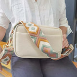 Wide Strap Women Bags Shoulder Crossbody Solid Classic Ladies Handbags