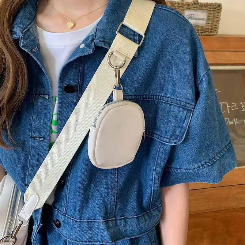 Wide Straps Small Square Bag PU Leather Ladies Shoulder Messenger Clutch Handbag