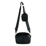 Wide Straps Small Square Bag PU Leather Ladies Shoulder Messenger Clutch Handbag