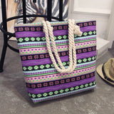Summer Canvas Bohemian Beach Bag Female Casual Tote Shopping Big Bag