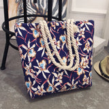 Summer Canvas Bohemian Beach Bag Female Casual Tote Shopping Big Bag