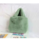Soft Plush Shoulder Bag Ladies Lovely Purse Handbags Faux Fur Tote Bag