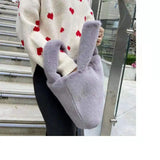 Soft Plush Shoulder Bag Ladies Lovely Purse Handbags Faux Fur Tote Bag