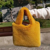 Soft Plush Shoulder Bag Ladies Lovely Purse Handbags Faux Fur Tote Bag