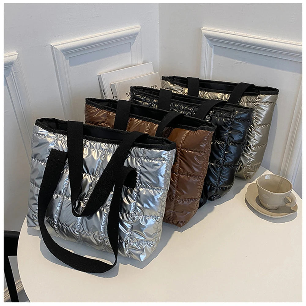 Winter Women Handbags Wrap Cotton Jacket Shoulder Bags Large Capacity Down Bags