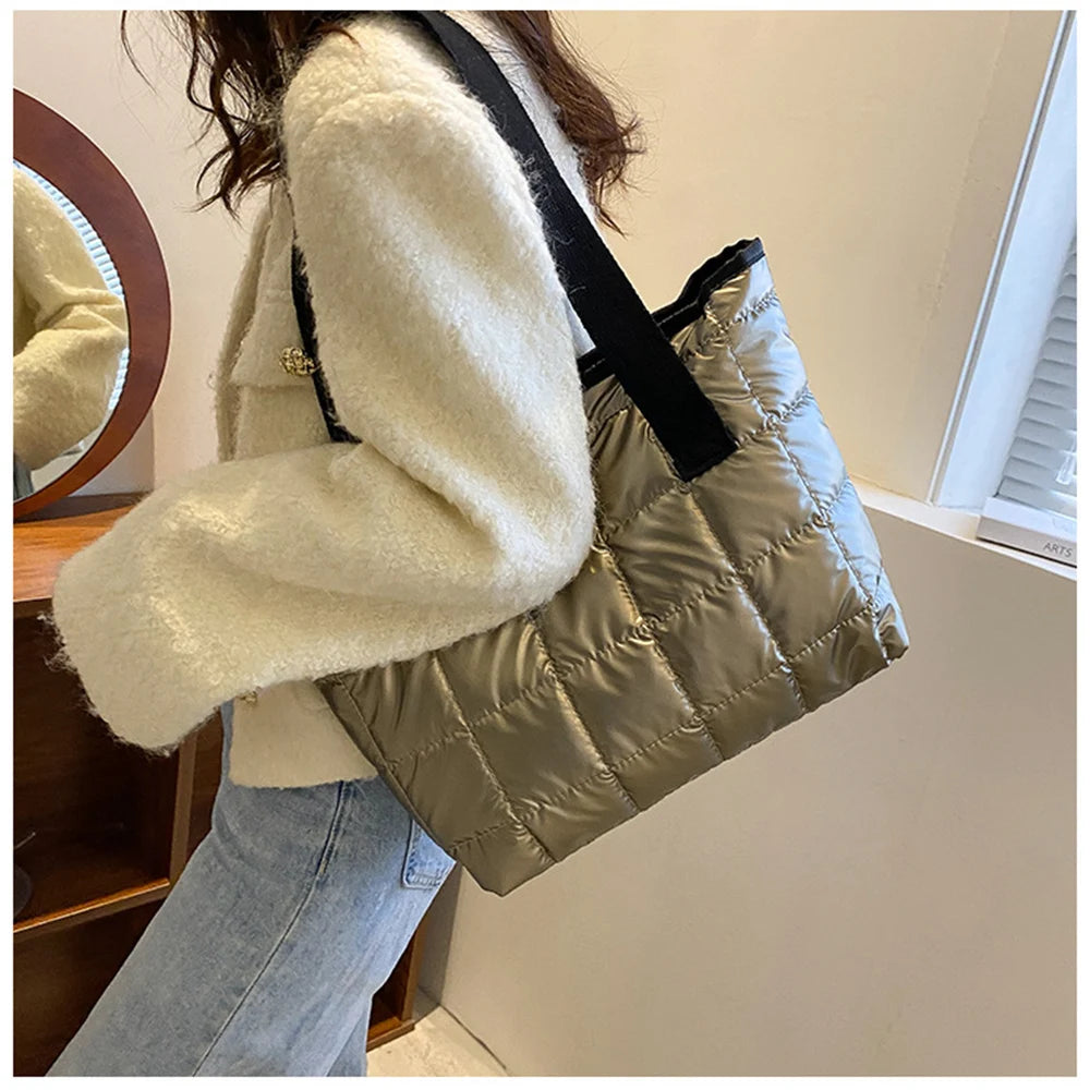 Winter Women Handbags Wrap Cotton Jacket Shoulder Bags Large Capacity Down Bags