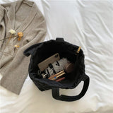 Winter Women's Nylon Tote Bag Large Capacity Canvas Shopper Handbag