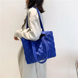 Winter Women's Nylon Tote Bag Large Capacity Canvas Shopper Handbag