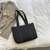 Winter Women's Nylon Tote Bag Large Capacity Canvas Shopper Handbag