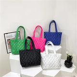 Winter Women's Nylon Tote Bag Large Capacity Canvas Shopper Handbag