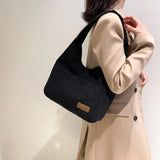 Corduroy Underarm Bag Casual Women Shoulder Bags Travel Pouch