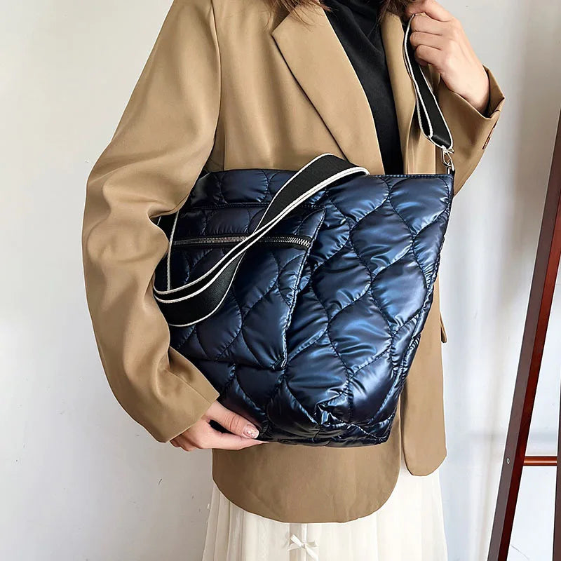 Winter Cotton Pattern Shoulder Crossbody Bag For Women