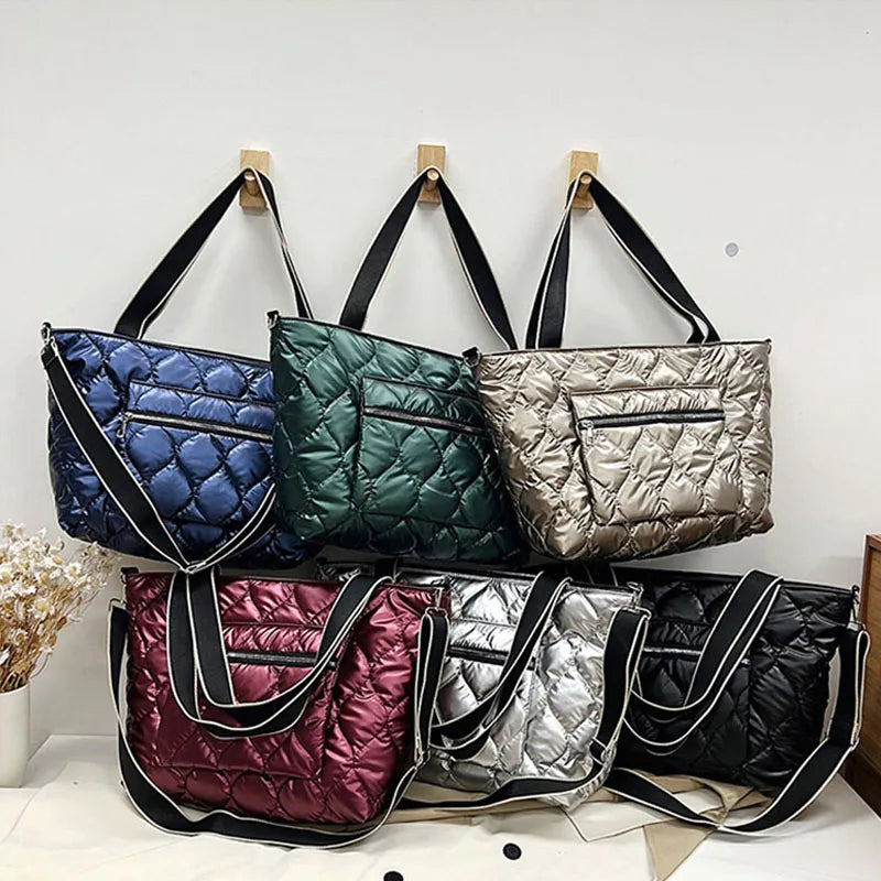 Winter Cotton Pattern Shoulder Crossbody Bag For Women