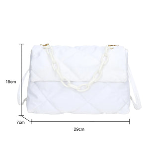 Winter Quilted Crossbody Bag for Women Casual Handbag