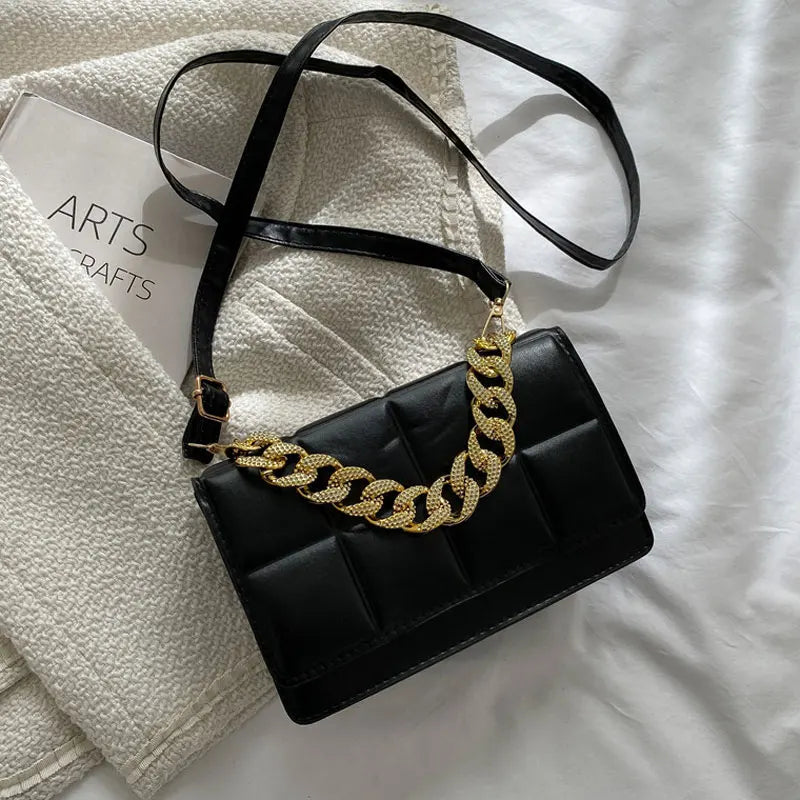 Winter Chain Handbags Soft Leather Single-Shoulder Bag Ladies Crossbody Bag