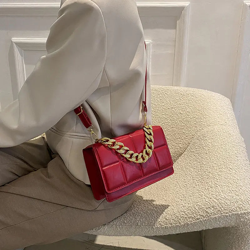 Winter Chain Handbags Soft Leather Single-Shoulder Bag Ladies Crossbody Bag