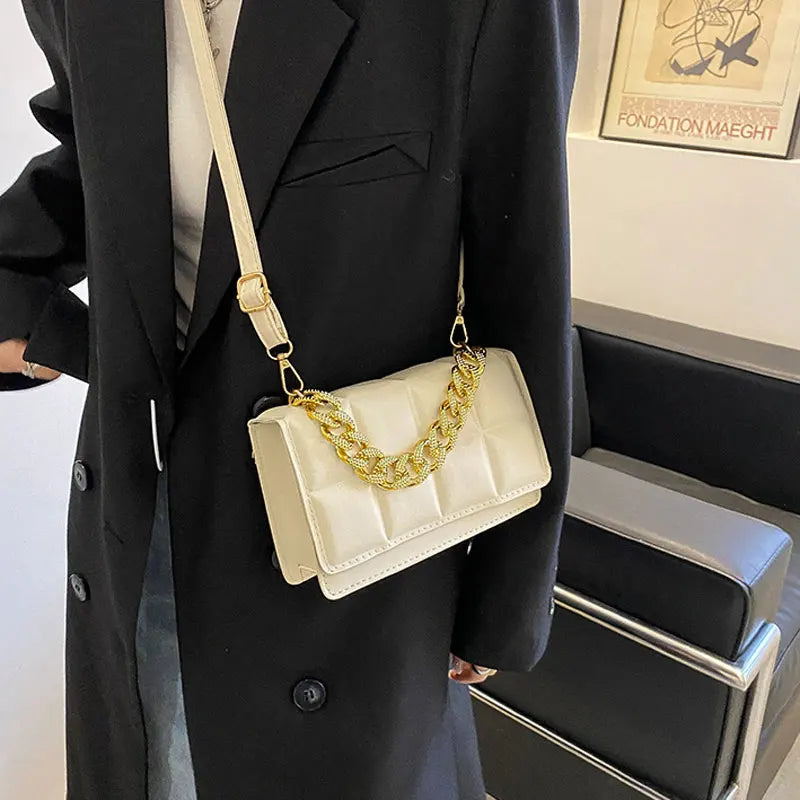 Winter Chain Handbags Soft Leather Single-Shoulder Bag Ladies Crossbody Bag