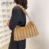 Winter Fluffy Female Shopping Tote Plush Soft Handbags for Girls