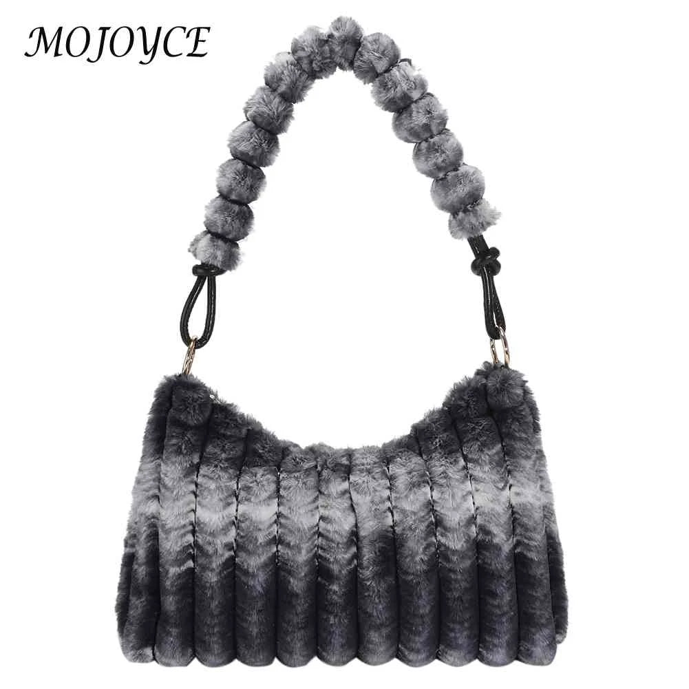 Winter Fluffy Female Shopping Tote Plush Soft Handbags for Girls