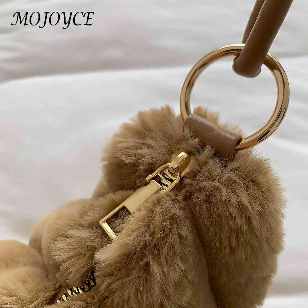 Winter Fluffy Female Shopping Tote Plush Soft Handbags for Girls