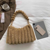 Winter Fluffy Female Shopping Tote Plush Soft Handbags for Girls