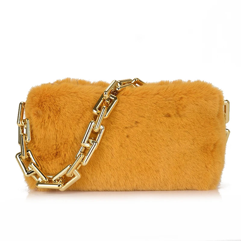 Faux Fur Mini Clutch Women Shoulder Bag Small Shoulder Purse
