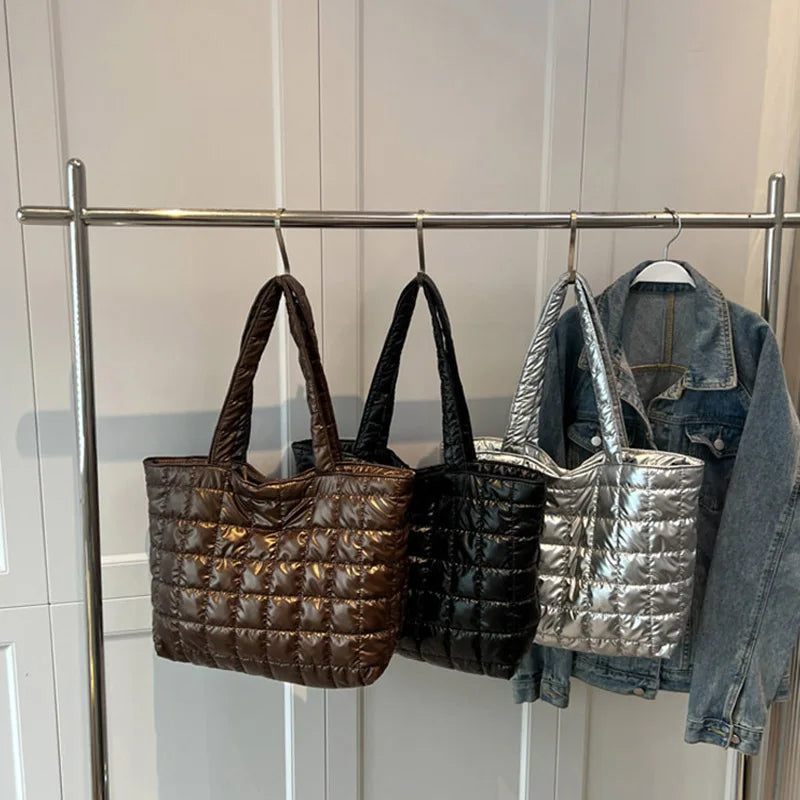 Winter Large Capacity Women's Shoulder Bag Soft Cotton Handbags