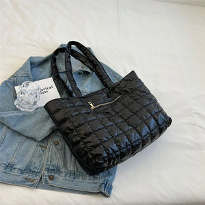 Winter Large Capacity Women's Shoulder Bag Soft Cotton Handbags