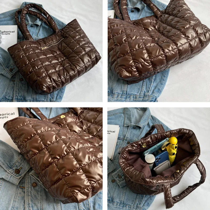 Winter Large Capacity Women's Shoulder Bag Soft Cotton Handbags